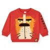 Sweat rouge pour garçon avec lion et oreilles en 3D