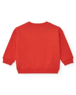 Sweat rouge pour garçon avec lion et oreilles en 3D