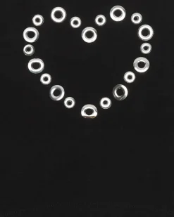 Sweat-shirt pour fille en noir, à manches longues, avec un cœur en appliques.