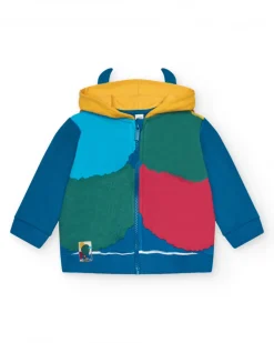 Sweat-shirt pour garçon en jaune avec une capuche décorative Happy Garden