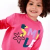 Sweat-shirt rose pour fille avec lettres "Smile"