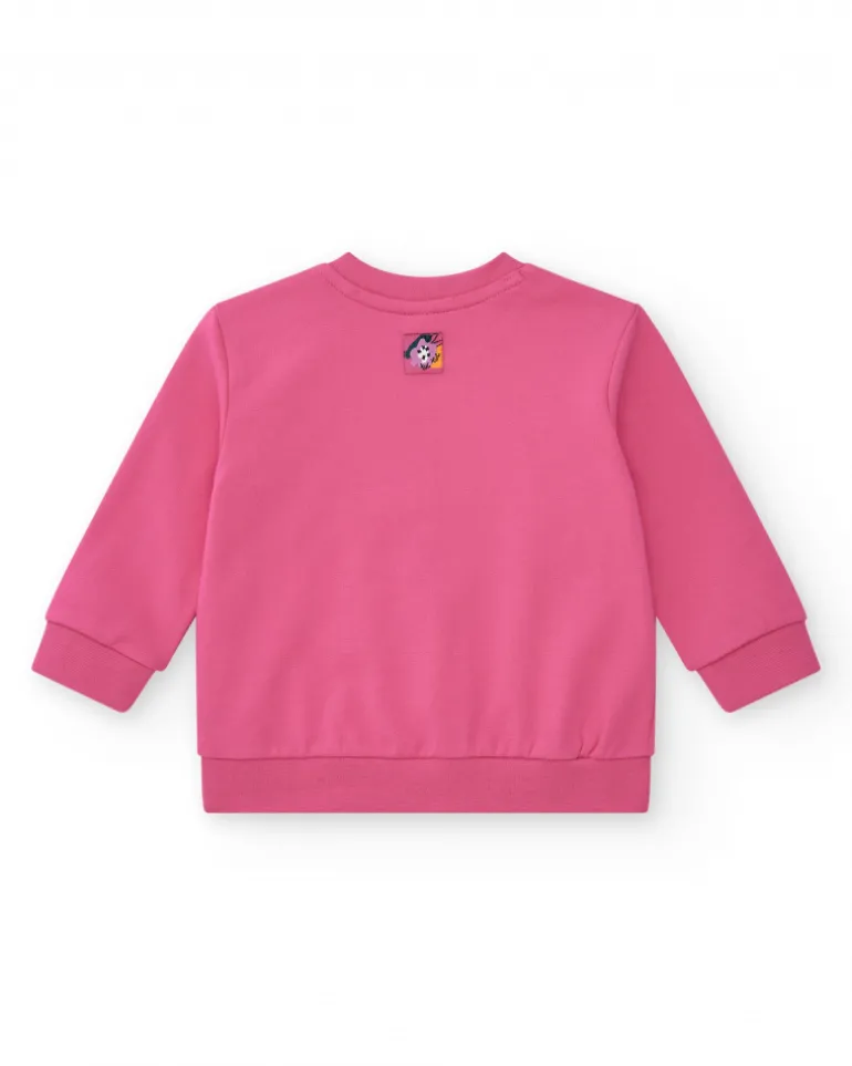 Sweat-shirt rose pour fille avec lettres "Smile"