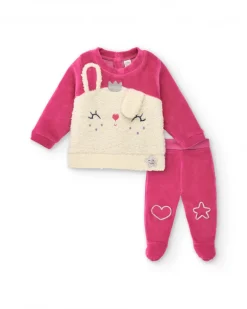 Tenue fille fuchsia avec appliqué lapin collection Glitter Tales
