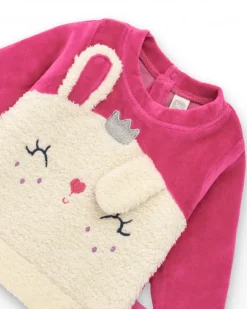 Tenue fille fuchsia avec appliqué lapin collection Glitter Tales