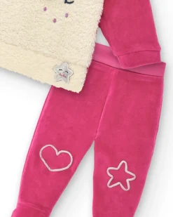 Tenue fille fuchsia avec appliqué lapin collection Glitter Tales