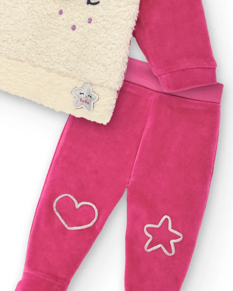 Tenue fille fuchsia avec appliqué lapin collection Glitter Tales