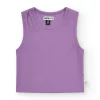 Top pour fille en lilas, sans manches et col rond.