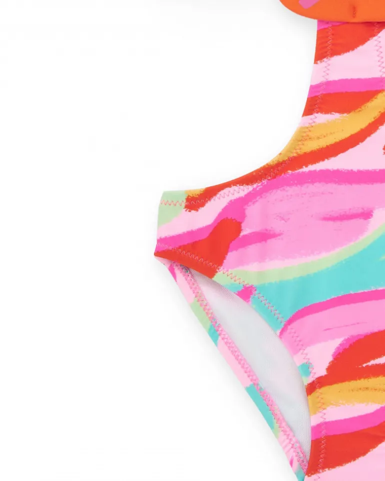 Trikini multicolore pour fille avec visage d’animal décoratif