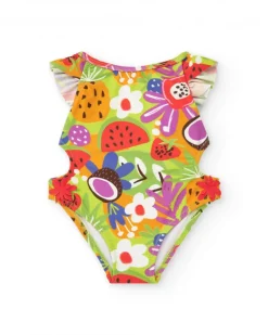 Trikini pour fille avec imprimé de fruits et volants
