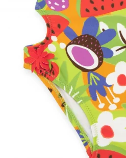 Trikini pour fille avec imprimé de fruits et volants