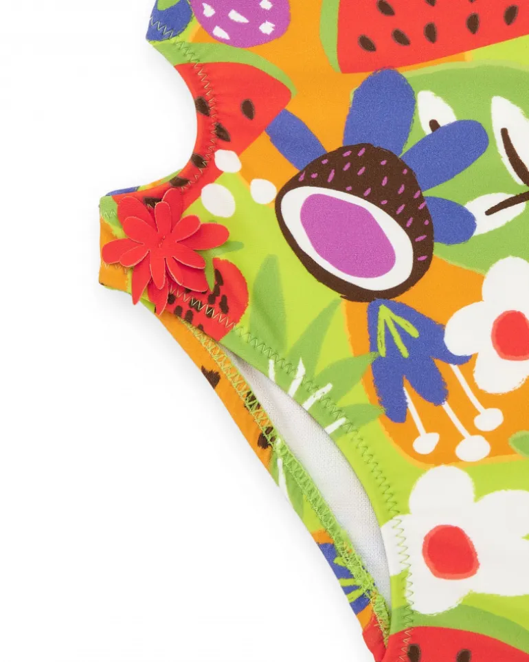 Trikini pour fille avec imprimé de fruits et volants