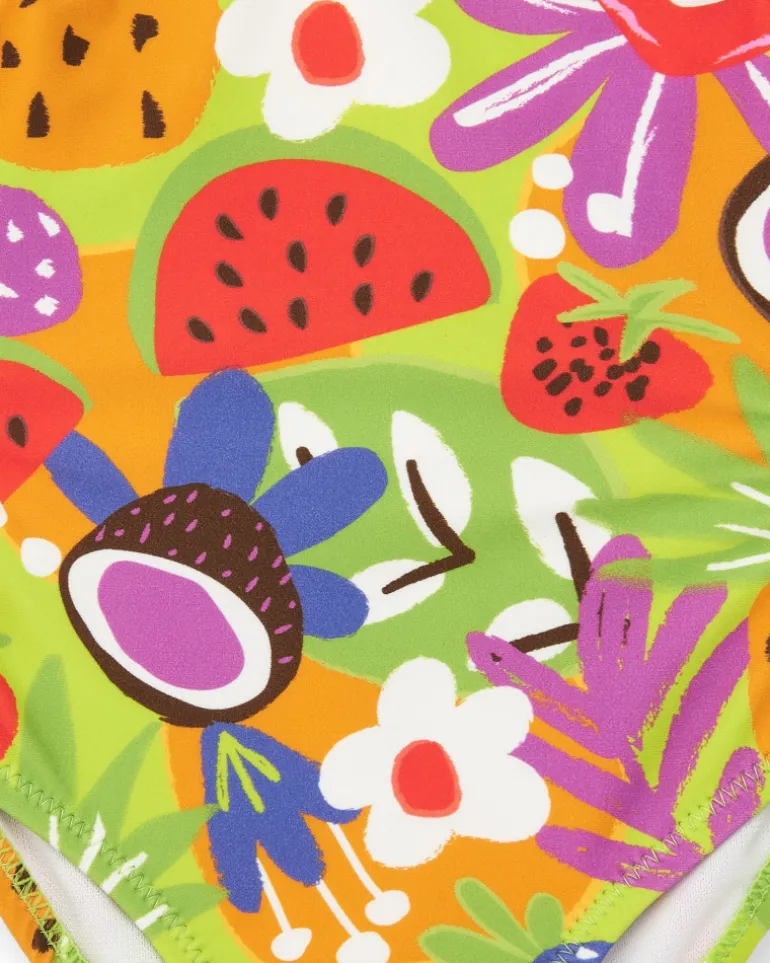 Trikini pour fille avec imprimé de fruits et volants