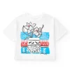 T-shirt à manches courtes pour fille en blanc avec imprimé floral.