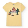 T-shirt à manches courtes pour garçon en jaune avec imprimé de l’érizona.