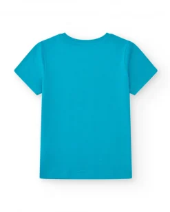 T-shirt à manches courtes pour garçon en vert avec design frontal