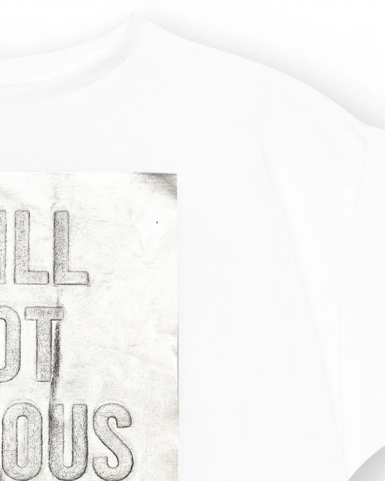 T-shirt à manches courtes pour fille en blanc avec imprimé métallique.