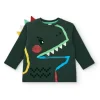 T-shirt à manches longues pour garçon avec motif dinosaure et fermeture éclair Collection Cyber Dino