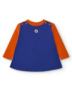 T-shirt à manches longues pour garçon de couleur orange avec imprimé super-héros de la collection Super Natural