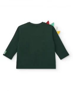 T-shirt à manches longues pour garçon avec motif dinosaure et fermeture éclair Collection Cyber Dino