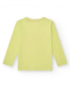 T-shirt à manches longues pour garçon en vert avec imprimé griffe d’animal