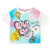 T-shirt blanc pour fille avec fleurs