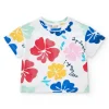 T-shirt blanc pour fille avec imprimé floral