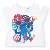 T-shirt blanc pour fille avec imprimé de pieuvre