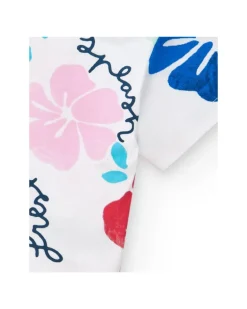 T-shirt blanc pour fille avec imprimé floral