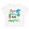 T-shirt blanc pour garçon avec imprimé géométrique
