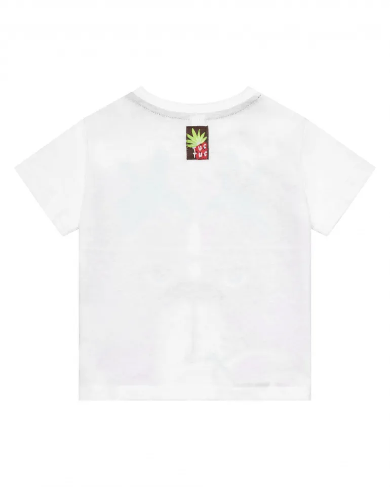 T-shirt blanc pour garçon avec tigre et phrase "I'm quiet!!"