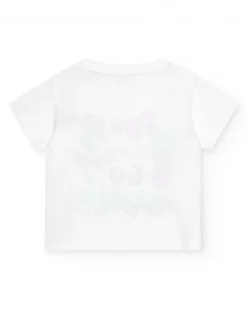 T-shirt blanc pour garçon avec imprimé géométrique