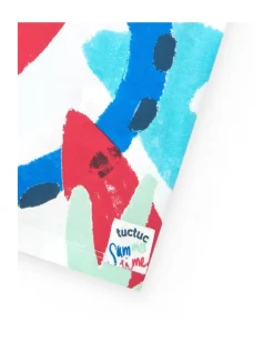 T-shirt blanc pour garçon avec imprimé estival et fermeture à l’