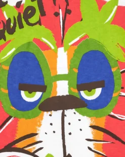 T-shirt blanc pour garçon avec tigre et phrase "I'm quiet!!"