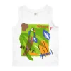 T-shirt blanc sans manches pour garçon avec imprimé tropical
