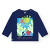 T-shirt bleu marine pour fille avec design marin