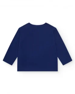 T-shirt bleu marine pour fille avec design marin