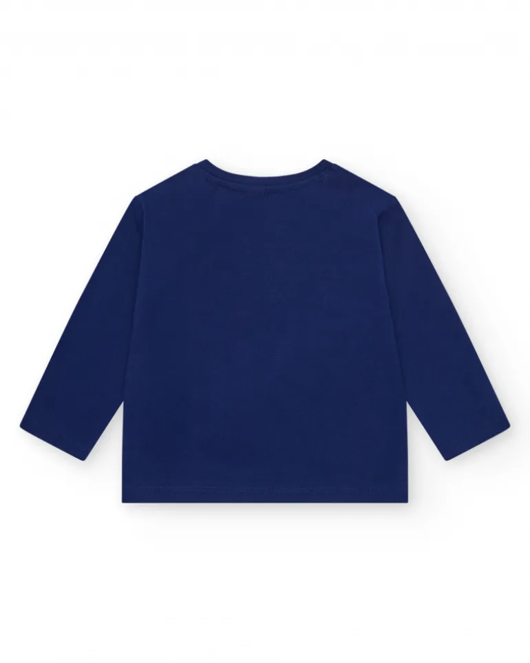 T-shirt bleu marine pour fille avec design marin
