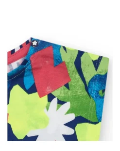 T-shirt bleu pour fille avec imprimé floral
