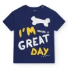 T-shirt bleu pour garçon avec phrase "Having a Great Time"