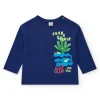 T-shirt bleu pour garçon avec requins et phrase