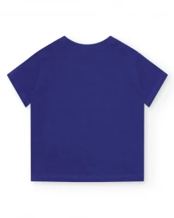T-shirt bleu pour garçon avec noix de coco et texte "Coconut Milk Shake"