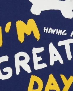 T-shirt bleu pour garçon avec phrase "Having a Great Time"