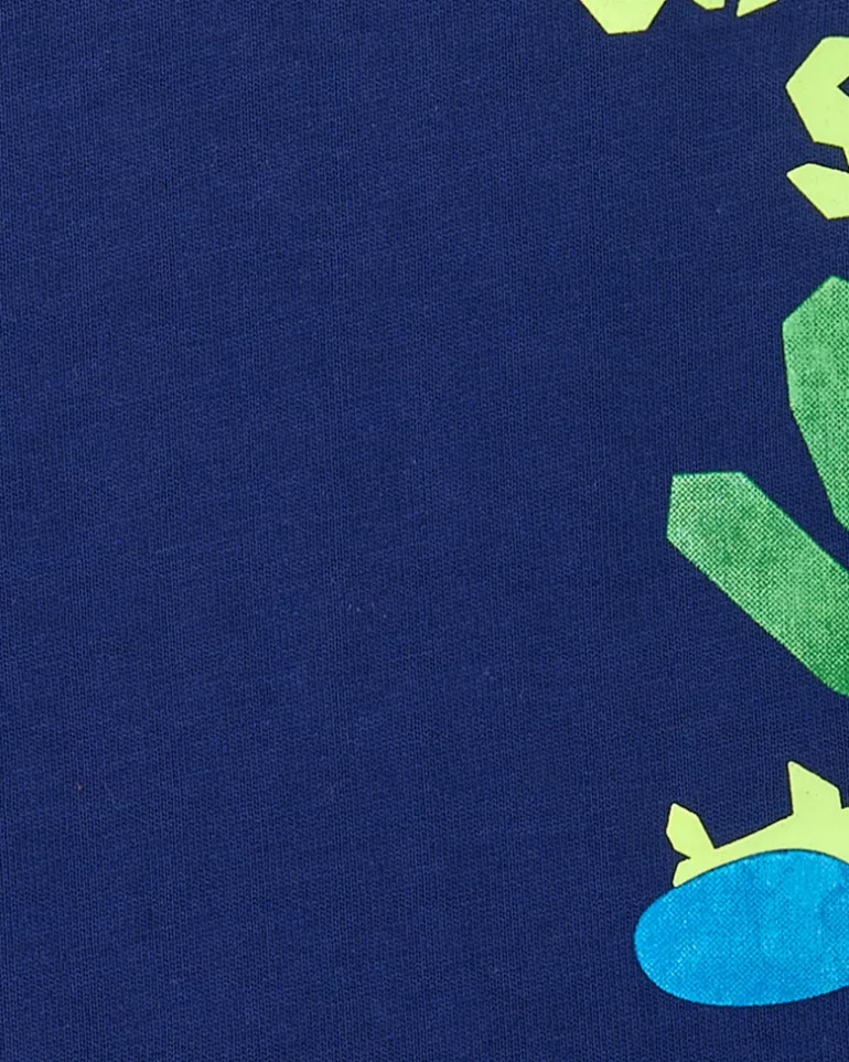 T-shirt bleu pour garçon avec requins et phrase