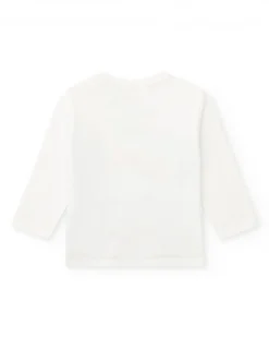 T-shirt en tricot blanc pour garçon avec imprimé estival