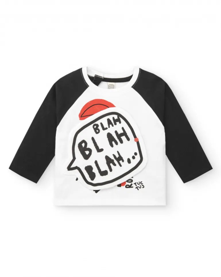 T-shirt enfant noir et blanc collection Cartoon Calling