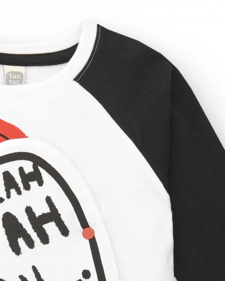 T-shirt enfant noir et blanc collection Cartoon Calling