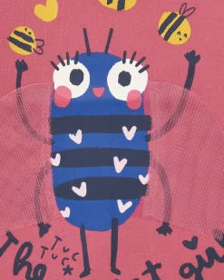 T-shirt fille fuchsia imprimé abeille Amazing collection