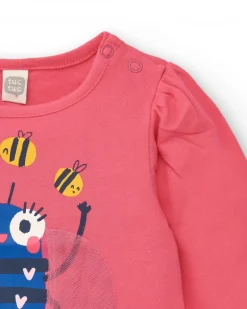 T-shirt fille fuchsia imprimé abeille Amazing collection