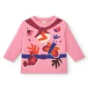 T-shirt fille rose imprimé super-héros collection Super Flower