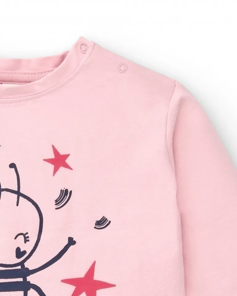 T-shirt fille rose motif étoiles Amazing collection